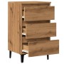 Bedside table with artisan oak metal legs 40x35x69 cm by , Nightstands - Ref: Foro24-856426, Price: 72,15 €, Discount: %