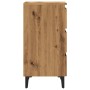 Bedside table with artisan oak metal legs 40x35x69 cm by , Nightstands - Ref: Foro24-856426, Price: 72,15 €, Discount: %