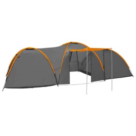 Igloo tent for 8 people, gray and orange, 650x240x190 cm by vidaXL, tents - Ref: Foro24-93051, Price: 196,99 €, Discount: %