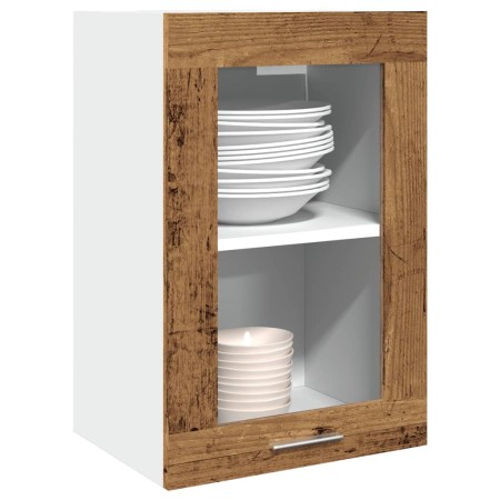 Armario vitrina colgante madera envejecida 40x31x60 cm de , Armarios de cocina - Ref: Foro24-856098, Precio: 51,99 €, Descuen...