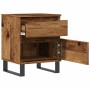 Mesita de noche madera ingeniería madera envejecida 40x35x50 cm de , Mesitas de noche - Ref: Foro24-857436, Precio: 64,02 €, ...