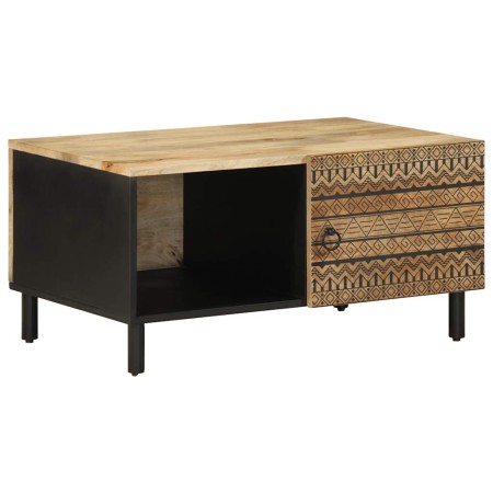 Mesa de centro madera maciza de mango rugosa negro 80x50x40 cm | Foro24|Onlineshop| Casa, Jardín y Más Foro24.es