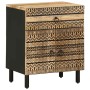 Solid rough black mango wood bedside table 50x33x60 cm by , Nightstands - Ref: Foro24-4018639, Price: 104,21 €, Discount: %