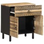 Solid rough black mango wood bedside table 50x33x60 cm by , Nightstands - Ref: Foro24-4018639, Price: 104,21 €, Discount: %