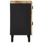 Mesita de noche madera maciza de mango rugosa negro 50x33x60 cm de , Mesitas de noche - Ref: Foro24-4018639, Precio: 104,21 €...