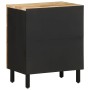 Mesita de noche madera maciza de mango rugosa negro 50x33x60 cm de , Mesitas de noche - Ref: Foro24-4018639, Precio: 104,21 €...