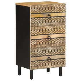 Massiver Mangoholz-Sideboard mit rauer Oberfläche