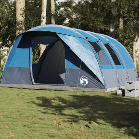 Tunnel tent for 5 people, waterproof, blue.