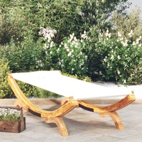 Cream curved solid wood sun lounger 100x188.5x44 cm by vidaXL, Outdoor beds - Ref: Foro24-313947, Price: 113,66 €, Discount: %