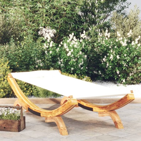 Cream curved solid wood sun lounger 100x188.5x44 cm by vidaXL, Outdoor beds - Ref: Foro24-313947, Price: 113,56 €, Discount: %