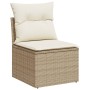 Gartensofa-Set mit 6-teiligen Kissen aus synthetischem Rattan in Beige. | Foro24|Onlineshop| Casa, Jardín y Más Foro24.es