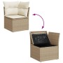 Gartensofa-Set mit 6-teiligen Kissen aus synthetischem Rattan in Beige. | Foro24|Onlineshop| Casa, Jardín y Más Foro24.es