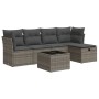 Set de muebles de jardín 6 pzas y cojines ratán sintético gris | Foro24|Onlineshop| Casa, Jardín y Más Foro24.es