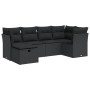 6-teiliges Gartensofa-Set und Kissen aus schwarzem Kunststoff-Rattan. von , Gartensets - Ref: Foro24-3325281, Preis: 420,96 €...