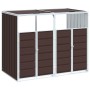 Double trash container shed, brown steel, 144x81x113 cm by , Waste container supports - Ref: Foro24-4006178, Price: 157,23 €,...