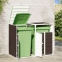 Double trash container shed, brown steel, 144x81x113 cm by , Waste container supports - Ref: Foro24-4006178, Price: 157,23 €,...