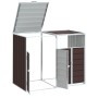 Double trash container shed, brown steel, 144x81x113 cm by , Waste container supports - Ref: Foro24-4006178, Price: 157,23 €,...