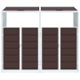 Double trash container shed, brown steel, 144x81x113 cm by , Waste container supports - Ref: Foro24-4006178, Price: 157,23 €,...