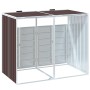 Double trash container shed, brown steel, 144x81x113 cm by , Waste container supports - Ref: Foro24-4006178, Price: 157,23 €,...