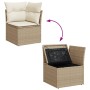 Gartensofa-Set mit 9-teiligen Kissen aus synthetischem Rattan in Beige. | Foro24|Onlineshop| Casa, Jardín y Más Foro24.es