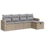 Gartensofa-Set mit 5-teiligen Kissen aus synthetischem Rattan in Beige. von , Gartensets - Ref: Foro24-3325365, Preis: 373,08...