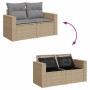 Gartensofa-Set mit 5-teiligen Kissen aus synthetischem Rattan in Beige. von , Gartensets - Ref: Foro24-3325365, Preis: 373,08...