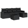 6-piece garden sofa set with black synthetic rattan cushions | Foro24|Onlineshop| Casa, Jardín y Más Foro24.es