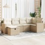 Gartensofa-Set mit 6-teiligen Kissen aus synthetischem Rattan in Beige. von , Gartensets - Ref: Foro24-3325384, Preis: 484,33...