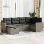 6-piece garden furniture set with gray synthetic rattan cushions | Foro24|Onlineshop| Casa, Jardín y Más Foro24.es