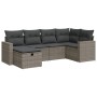 6-piece garden furniture set with gray synthetic rattan cushions | Foro24|Onlineshop| Casa, Jardín y Más Foro24.es