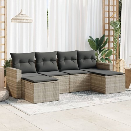 Set de sofás de jardín 6 pzas y cojines ratán sintético gris | Foro24|Onlineshop| Casa, Jardín y Más Foro24.es