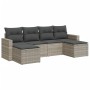 Set de sofás de jardín 6 pzas y cojines ratán sintético gris de , Conjuntos de jardín - Ref: Foro24-3325428, Precio: 423,51 €...