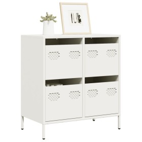 Cold-rolled white steel sideboard 68x39x73.5 cm