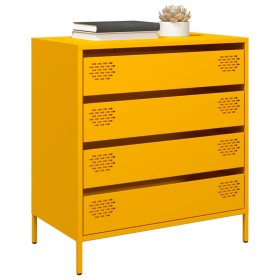 Aparador acero laminado en frío amarillo mostaza 68x39x73,5 cm de , Aparadores - Ref: Foro24-851289, Precio: 192,06 €, Descue...