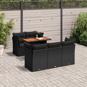 6-piece garden sofa set with black synthetic rattan cushions by , Garden sets - Ref: Foro24-3326883, Price: 492,06 €, Discoun...