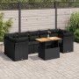 Gartensofa-Set und Kissen, 8-teilig, aus schwarzem Kunststoff-Rattan. von , Gartensets - Ref: Foro24-3326897, Preis: 601,55 €...