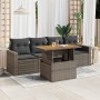 Garden sofa set with 5-piece synthetic rattan gray cushions | Foro24|Onlineshop| Casa, Jardín y Más Foro24.es