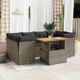 7-piece garden sofa set with gray synthetic