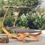 Lounger with anthracite gray curved wood canopy 100x190x134 cm by vidaXL, Outdoor beds - Ref: Foro24-313944, Price: 149,56 €,...