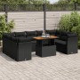 Gartensofa-Set und Kissen, 10-teilig, aus schwarzem Kunststoff-Rattan. von , Gartensets - Ref: Foro24-3326967, Preis: 717,59 ...