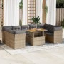 Gartensofa-Set mit 10-teiligen beigen Kissen aus synthetischem Rattan. | Foro24|Onlineshop| Casa, Jardín y Más Foro24.es