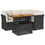 5-piece garden furniture set with black synthetic rattan cushions | Foro24|Onlineshop| Casa, Jardín y Más Foro24.es