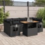 Gartensofa-Set, 7-teilig, mit schwarzen Polstern aus synthetischem Rattan von , Gartensets - Ref: Foro24-3327114, Preis: 614,...