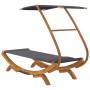 Lounger with anthracite gray curved wood canopy 100x190x134 cm by vidaXL, Outdoor beds - Ref: Foro24-313944, Price: 149,56 €,...