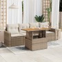 Garden sofa set with 5-piece synthetic rattan beige cushions by , Garden sets - Ref: Foro24-3326984, Price: 445,12 €, Discoun...