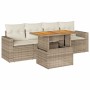 Gartensofa-Set mit 5-teiligen Kissen aus synthetischem Rattan in Beige. von , Gartensets - Ref: Foro24-3326984, Preis: 445,12...