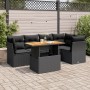 6-teiliges Gartensofa-Set und Kissen aus schwarzem Kunststoff-Rattan. von , Gartensets - Ref: Foro24-3326925, Preis: 462,06 €...