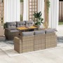 Garden set with 7 pieces of sofas and beige synthetic rattan cushions. | Foro24|Onlineshop| Casa, Jardín y Más Foro24.es