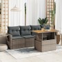 Garden sofa set with 5-piece synthetic rattan gray cushions | Foro24|Onlineshop| Casa, Jardín y Más Foro24.es