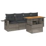 Garden sofa set with 5-piece synthetic rattan gray cushions | Foro24|Onlineshop| Casa, Jardín y Más Foro24.es